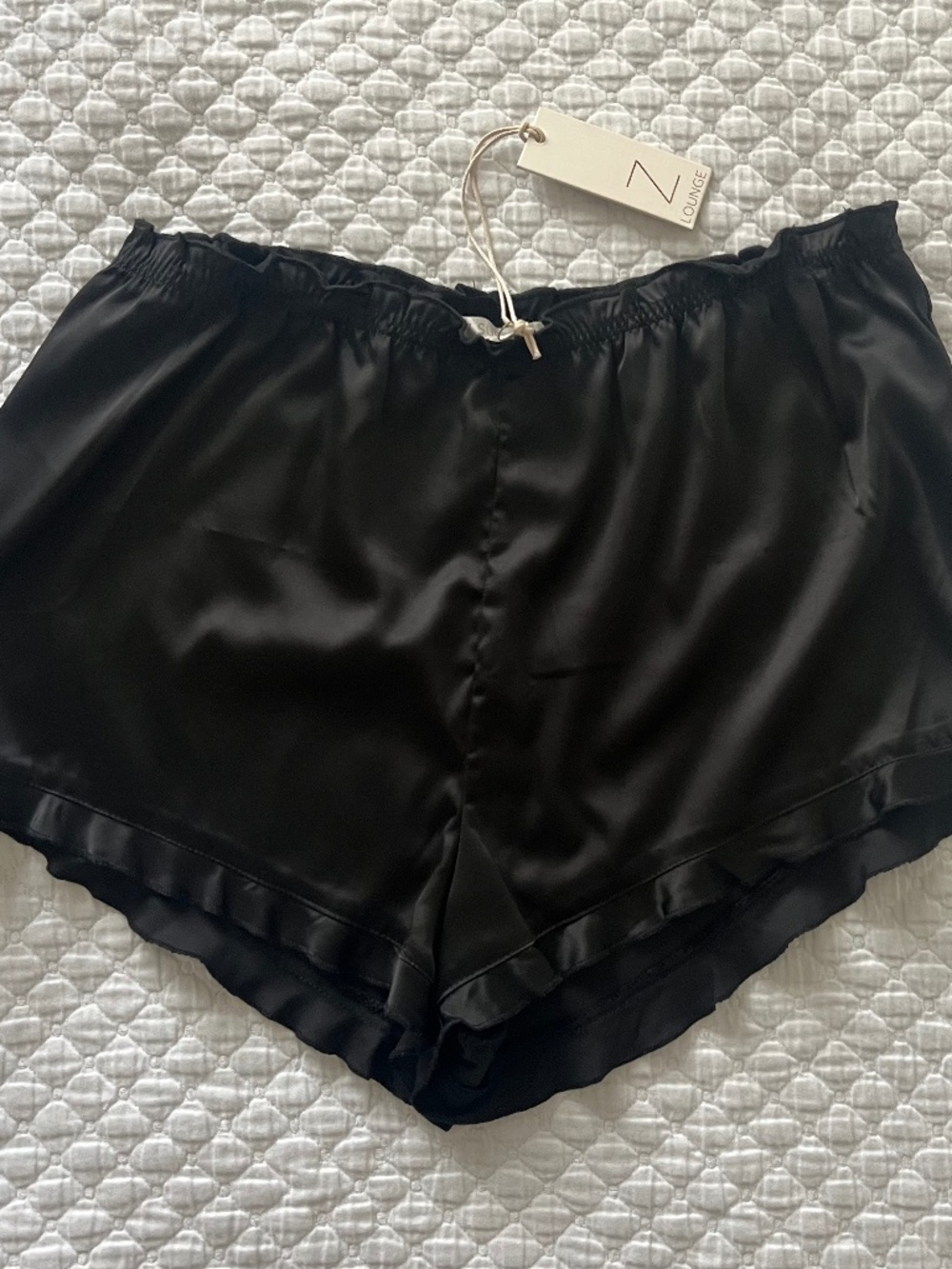 Z Supply Date Night Satin Short Black Lounge Shorts